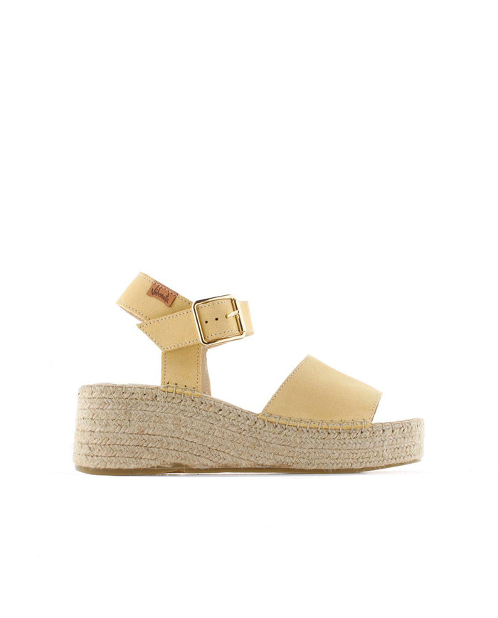 Vidorreta Sandalia Hebilla En Serraje Limón Vinci