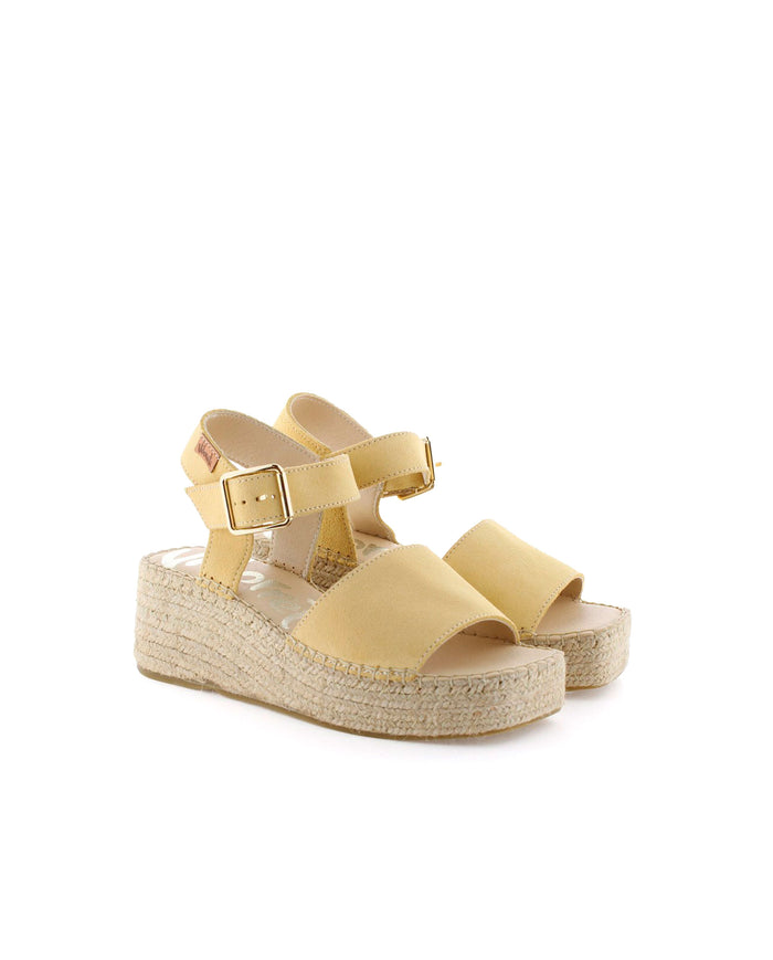 Vidorreta Sandalia Hebilla En Serraje Limón Vinci