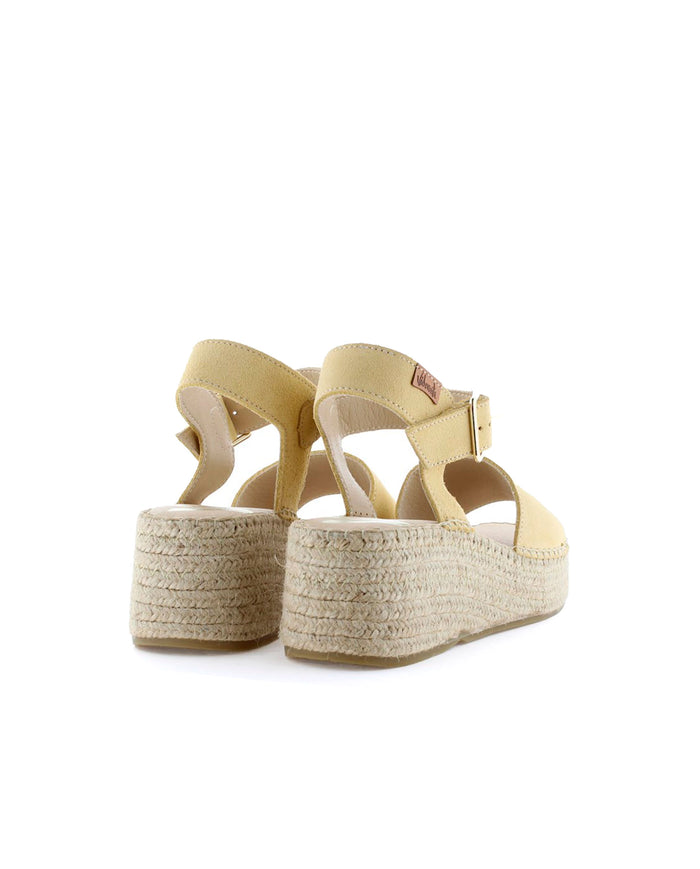 Vidorreta Sandalia Hebilla En Serraje Limón Vinci