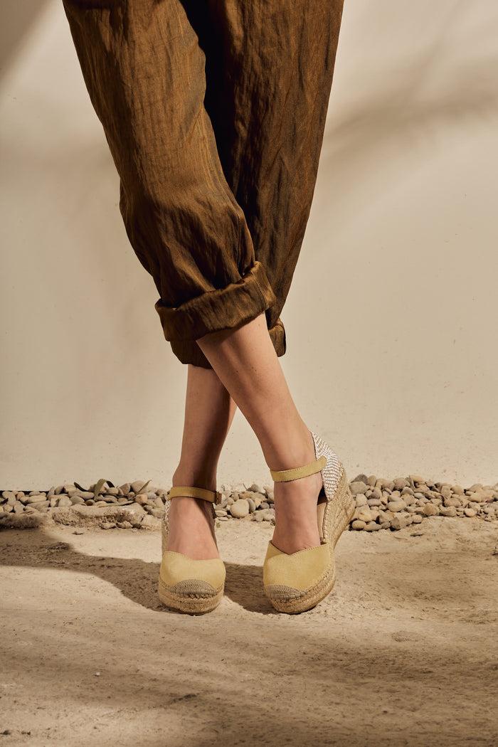 vidorreta Sandalia pico serraje limon Tilo 5