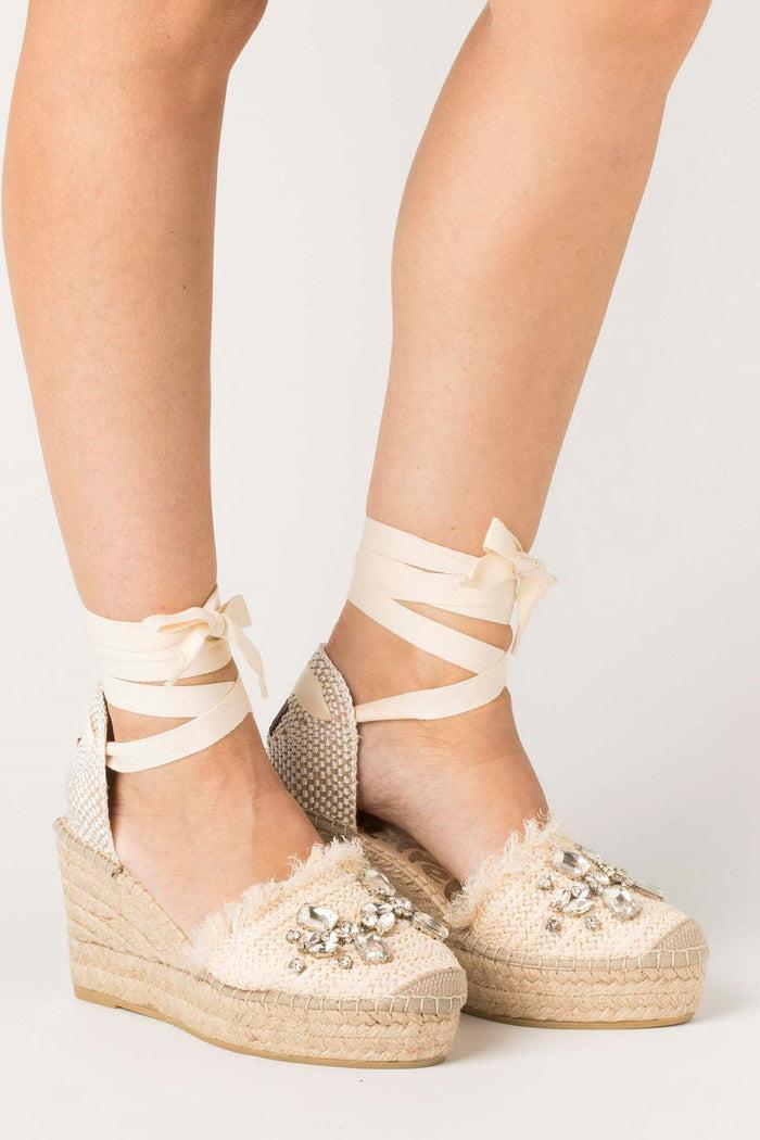Vidorreta Sandalia Rafia Cristal Crudo Tilo 5