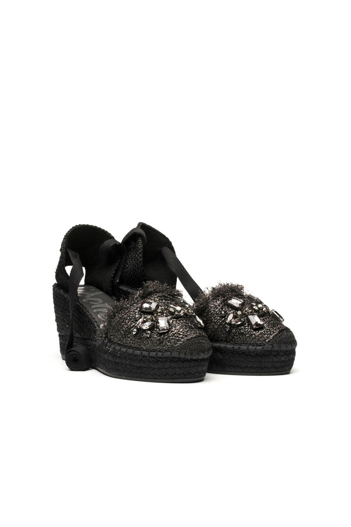 Vidorreta Sandalia Rafia Cristal Negro Tilo 5