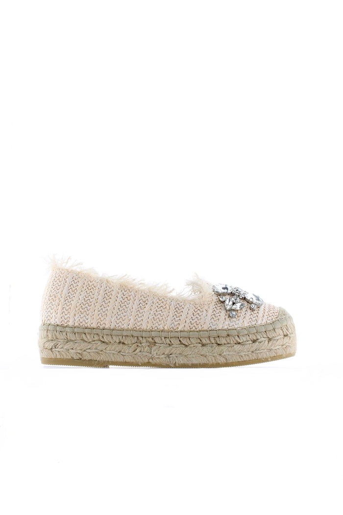 Vidorreta Slippers Rafia Cristal Crudo Merce Doble