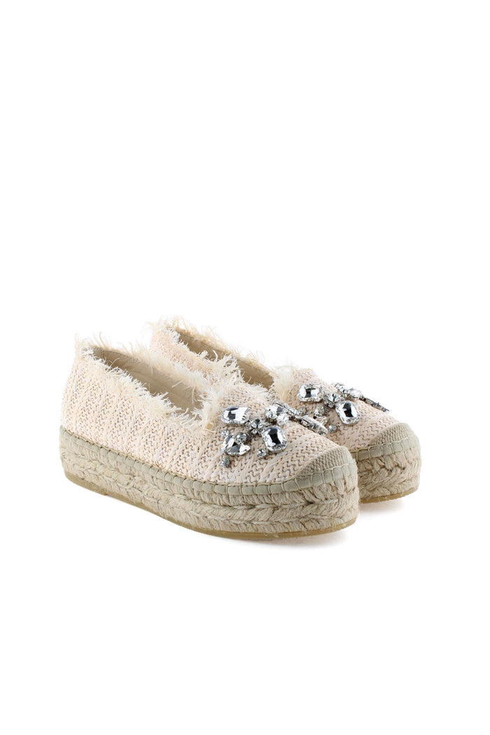 Vidorreta Slippers Rafia Cristal Crudo Merce Doble