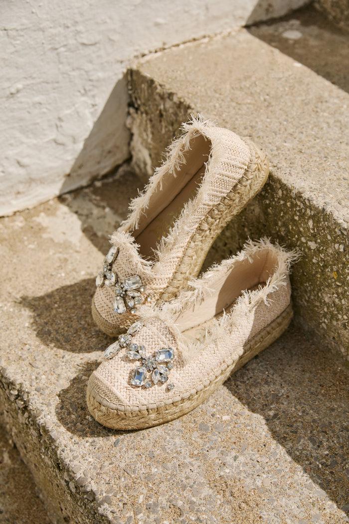 Vidorreta Slippers Rafia Cristal Crudo Merce Doble