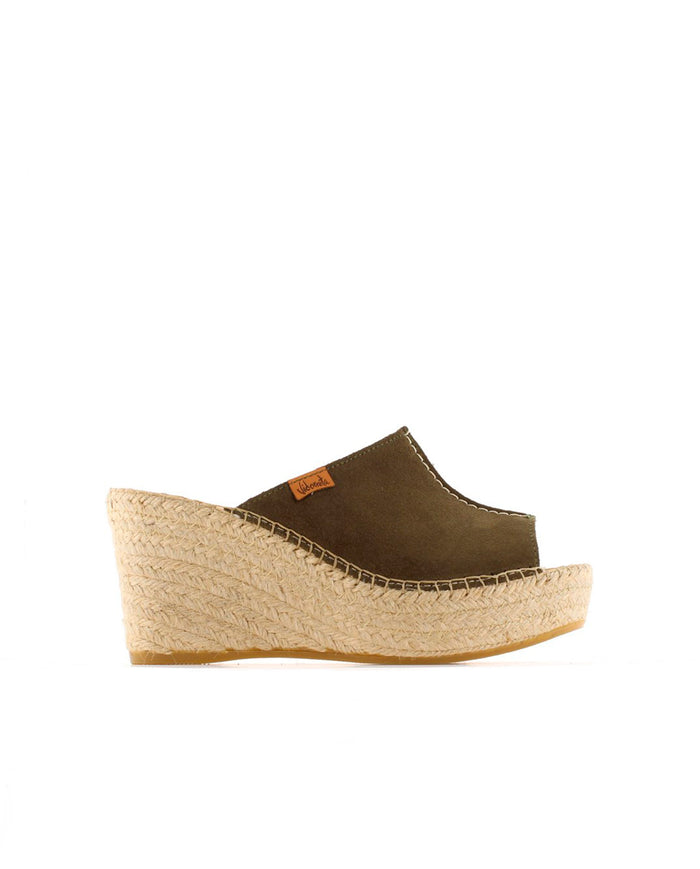 vidorreta Zueco en serraje kaki Dominica