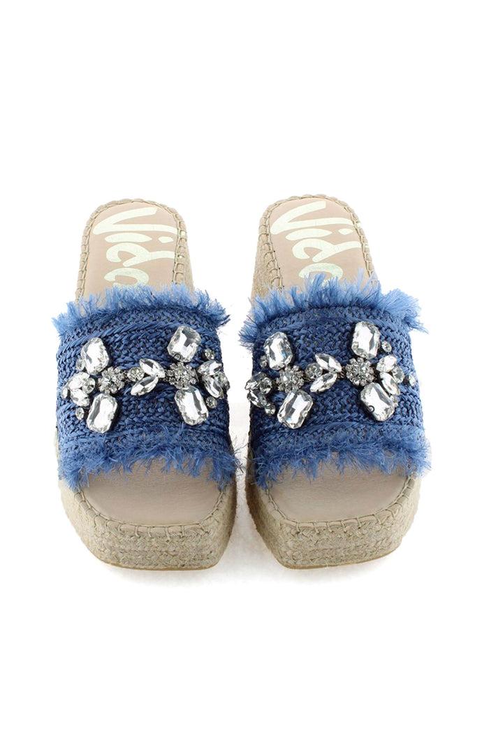 Vidorreta Zueco Rafia Cristal Jeans Vinci