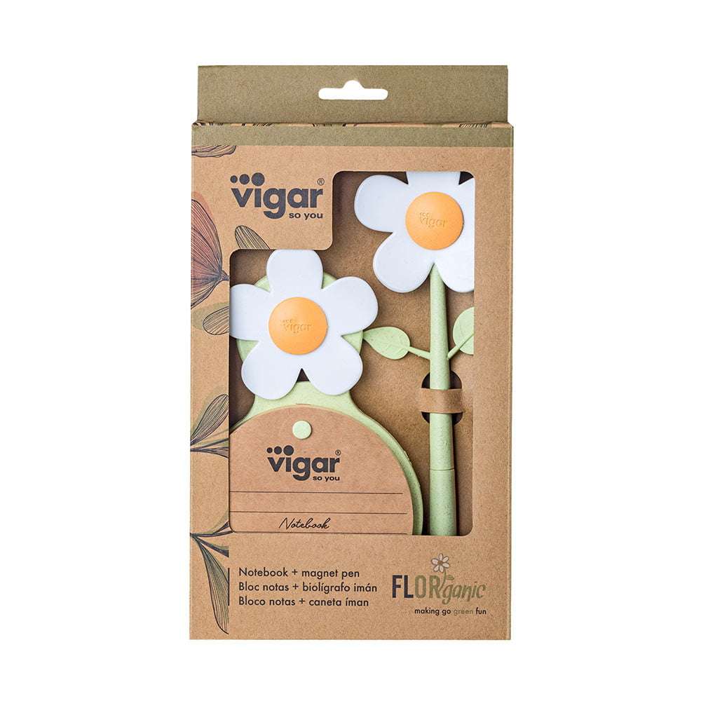 Vigar Florganic Pen With Magnet + Notebook With Suction Set