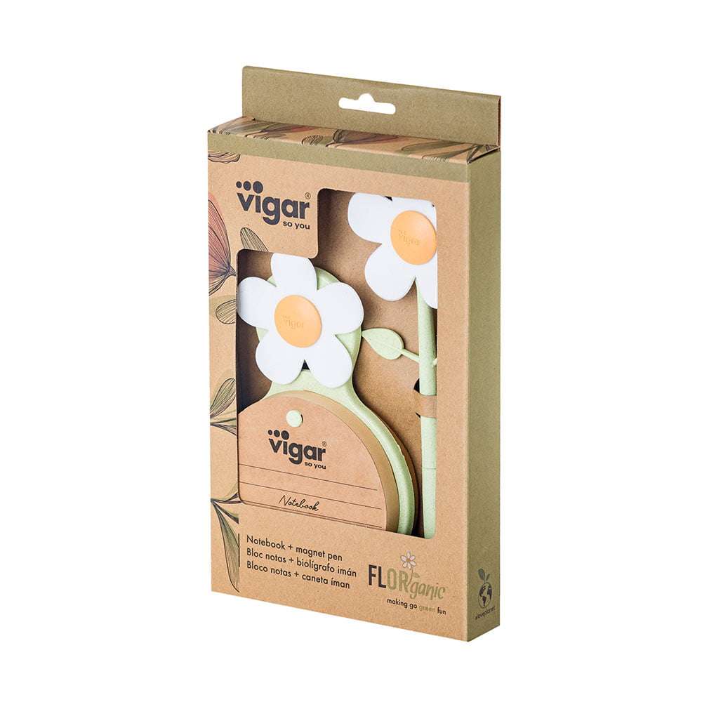 Vigar Florganic Pen With Magnet + Notebook With Suction Set
