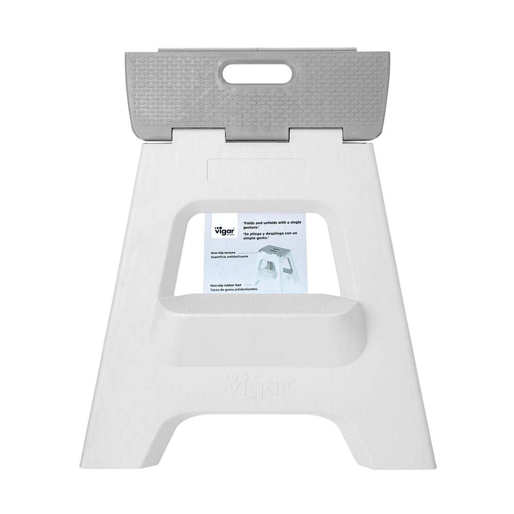 Vigar Compact 2 Step Grey Foldable 40cm Stool