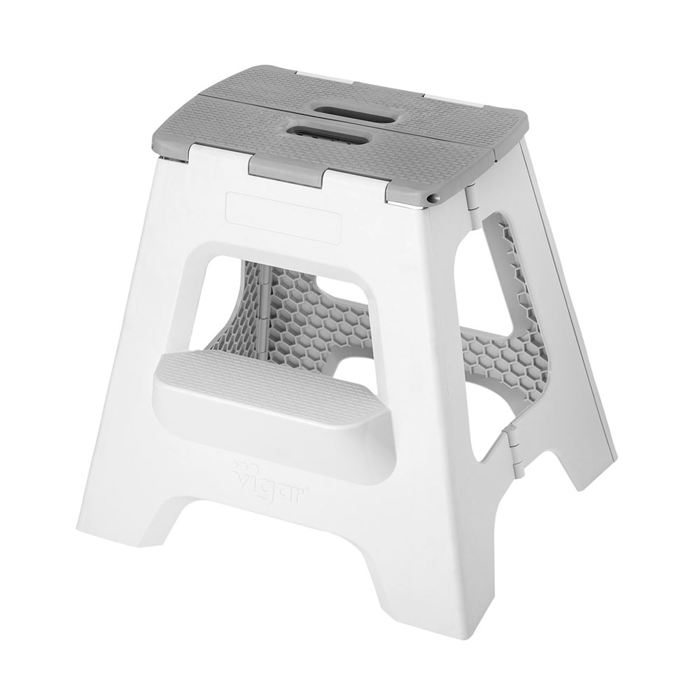 vigar Compact 2 Step Grey Foldable 40cm Stool