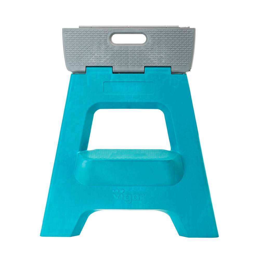 Vigar Compact 2 Step Turquoise Foldable 40cm Stool