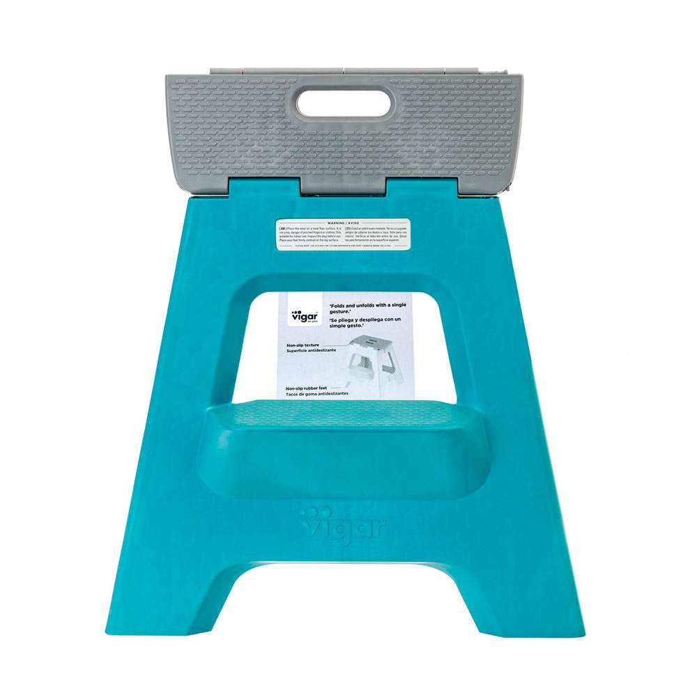 Vigar Compact 2 Step Turquoise Foldable 40cm Stool