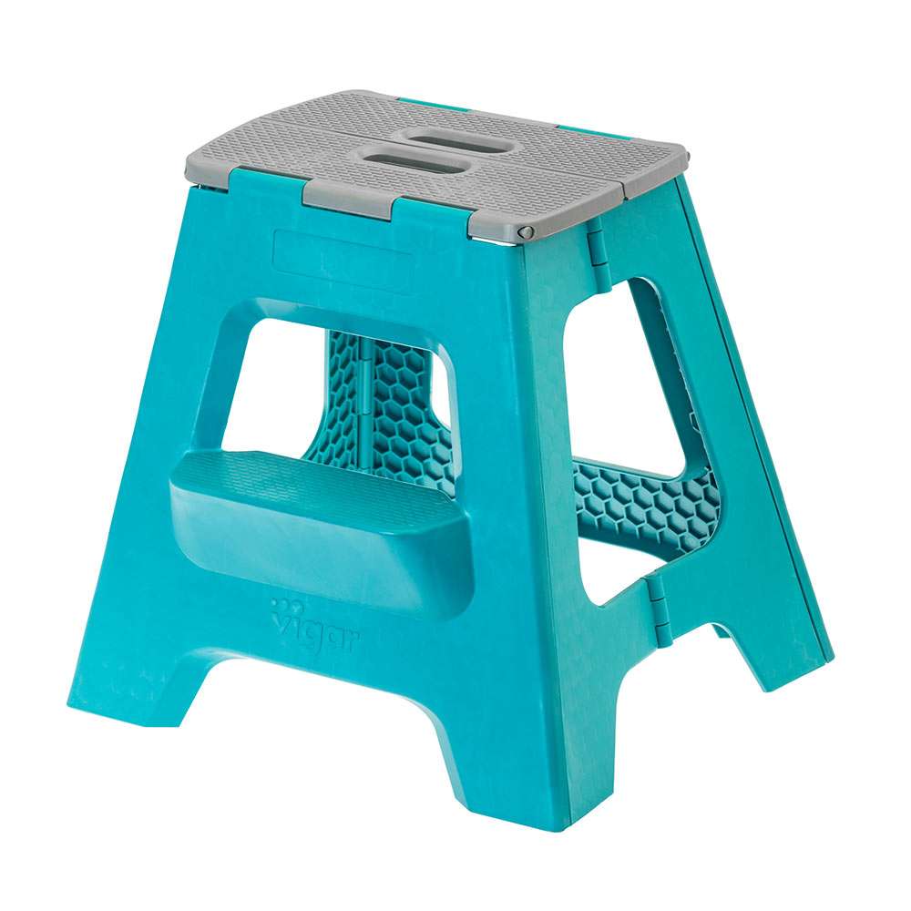 vigar Compact 2 Step Turquoise Foldable 40cm Stool
