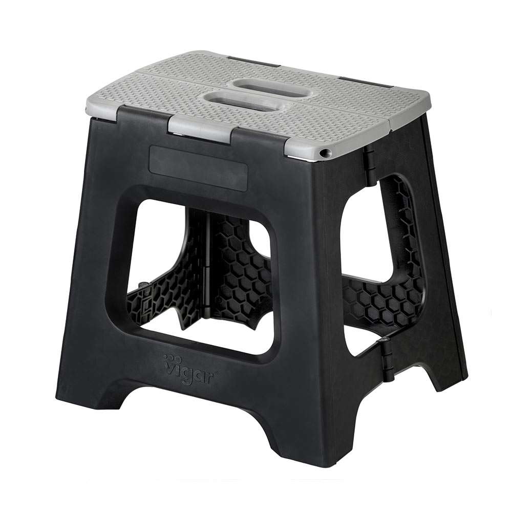 vigar Compact Black-Grey Foldable 32cm Stool