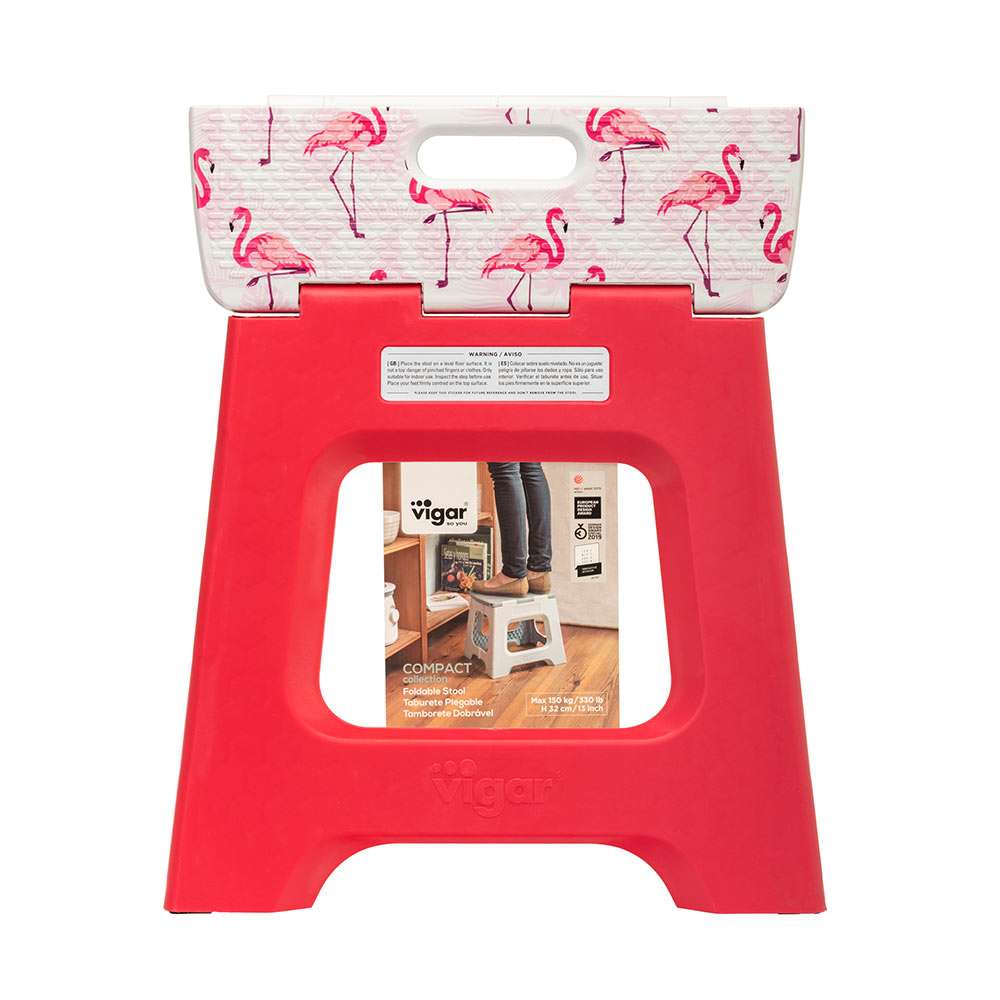 Vigar Compact Flamingo On Top Foldable 32cm Stool