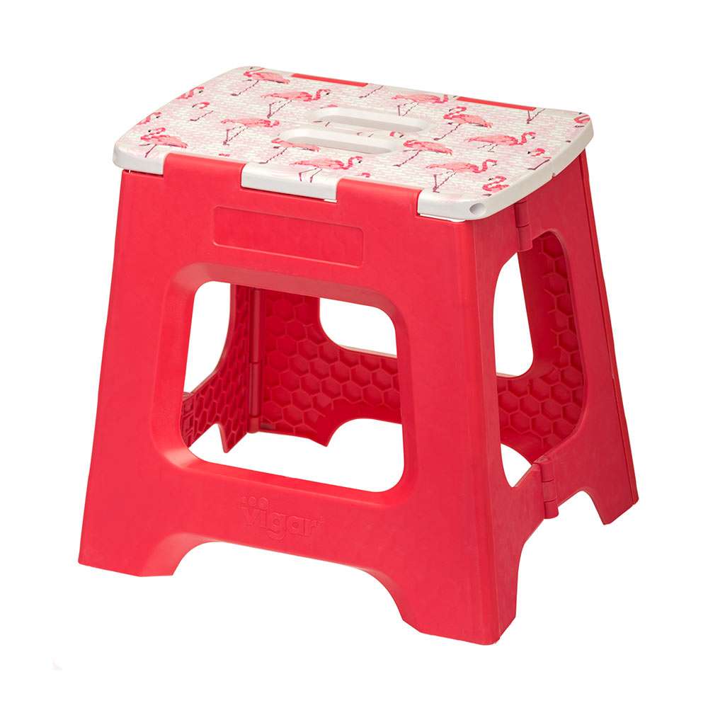 vigar Compact Flamingo On Top Foldable 32cm Stool