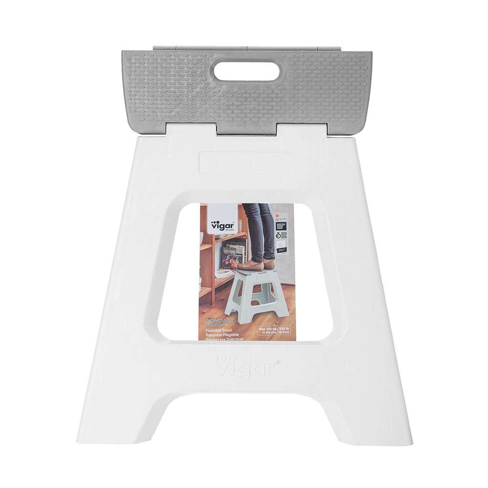 Vigar Compact Grey Foldable 40cm Stool
