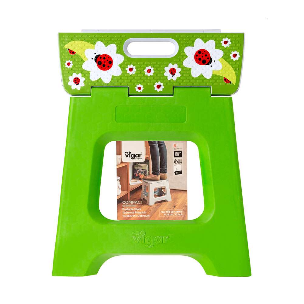 Vigar Compact Ladybug On Top Foldable 32cm Stool