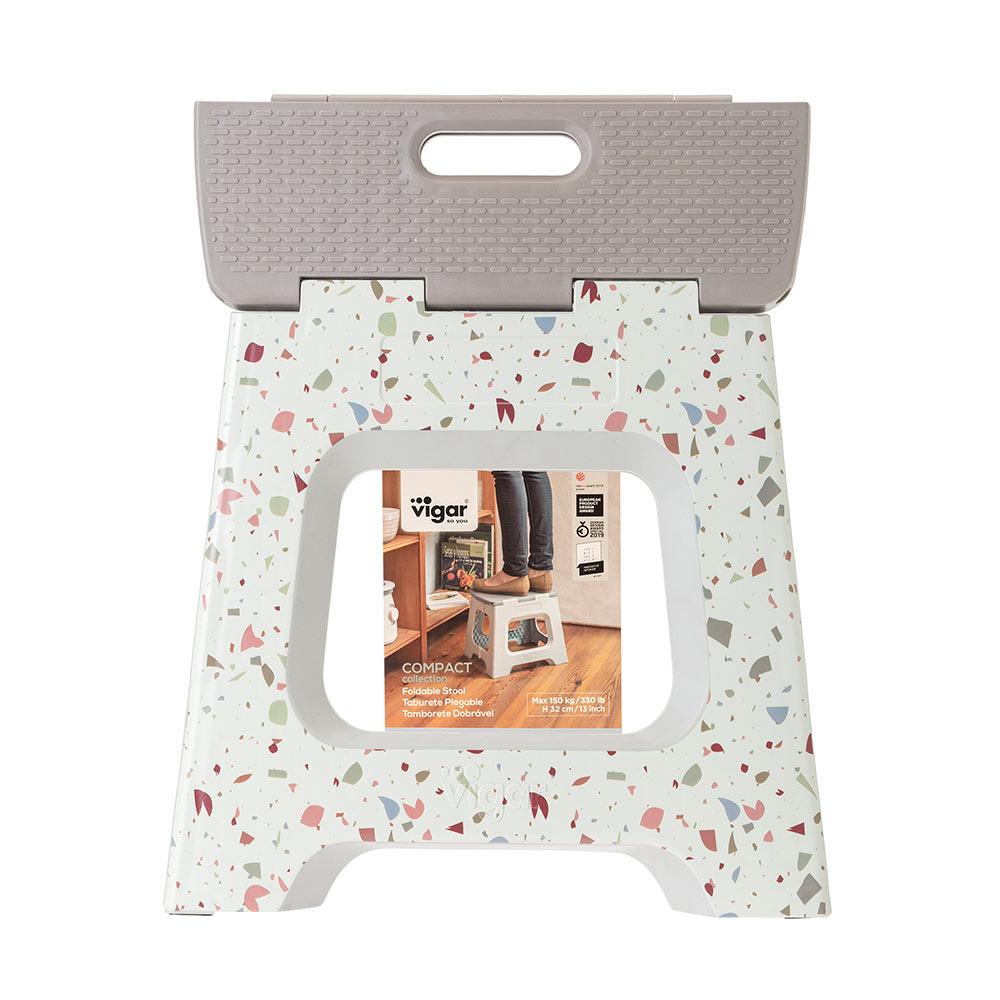 Vigar Compact Terrazzo In Body Foldable 32cm Stool