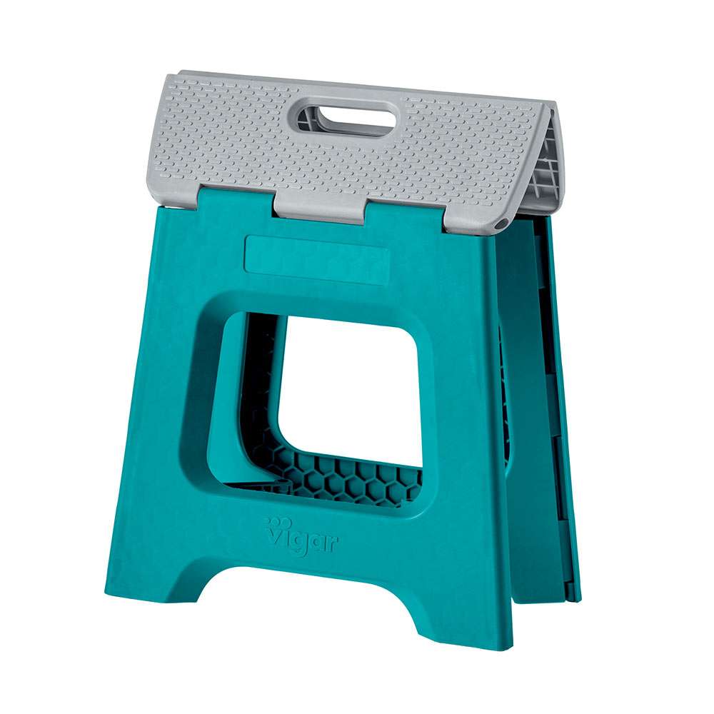 Vigar Compact Turquoise Foldable 32cm Stool