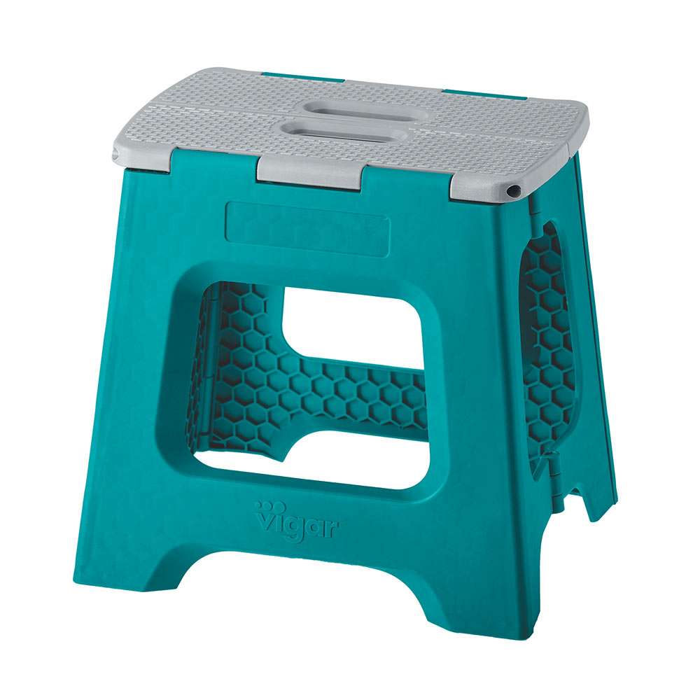 vigar Compact Turquoise Foldable 32cm Stool