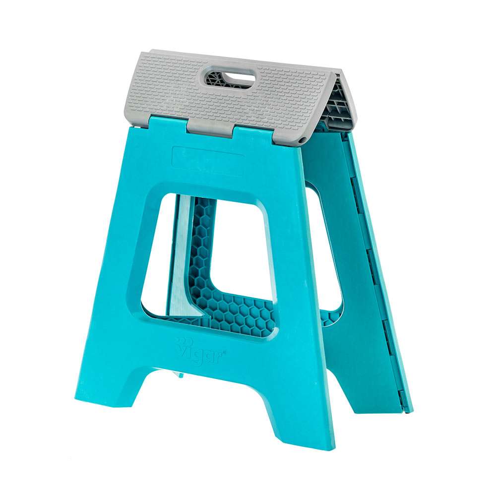 Vigar Compact Turquoise Foldable 40cm Stool