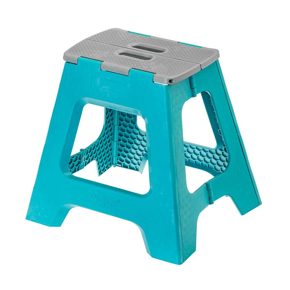 vigar Compact Turquoise Foldable 40cm Stool