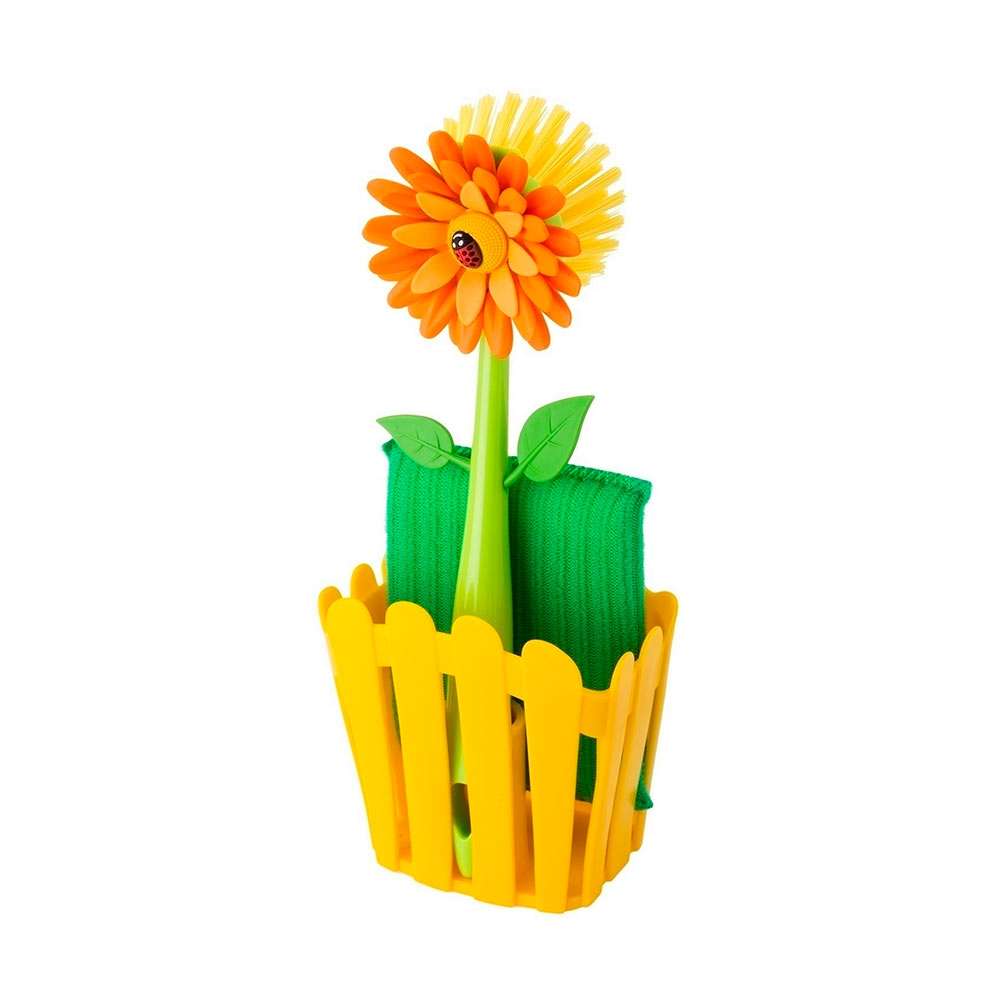 Vigar Flower Power Orange 3pc Sink Caddy Set