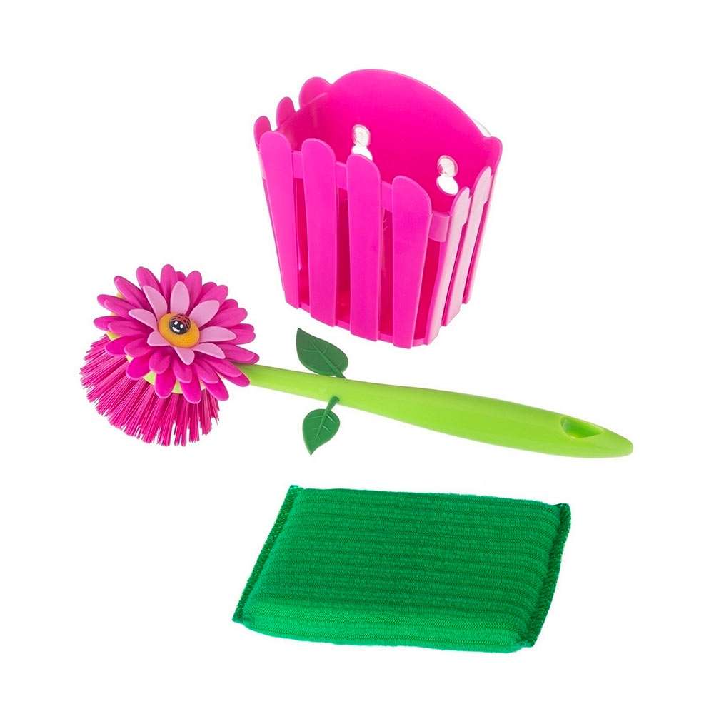 Vigar Flower Power Pink 3pc Sink Caddy Set