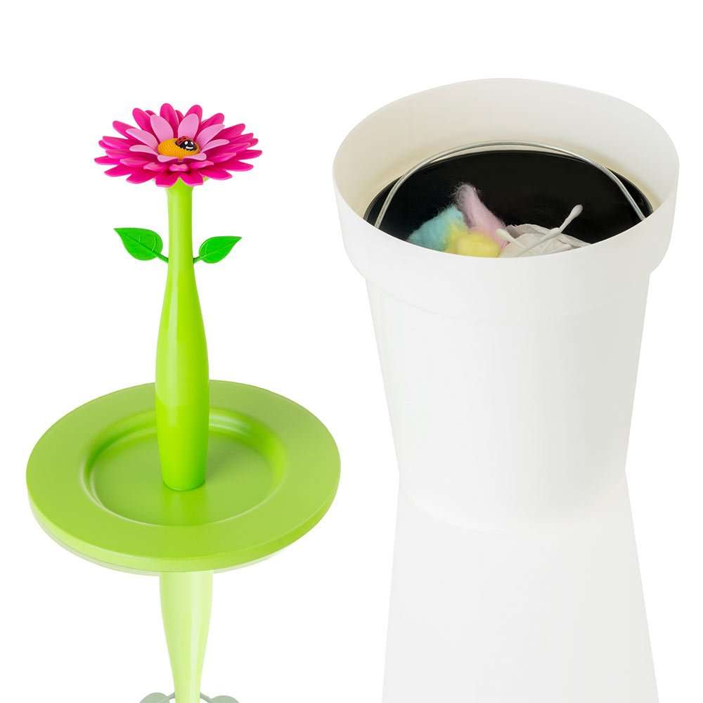 Vigar Vigar Flower Power White 3L Bathroom Bin