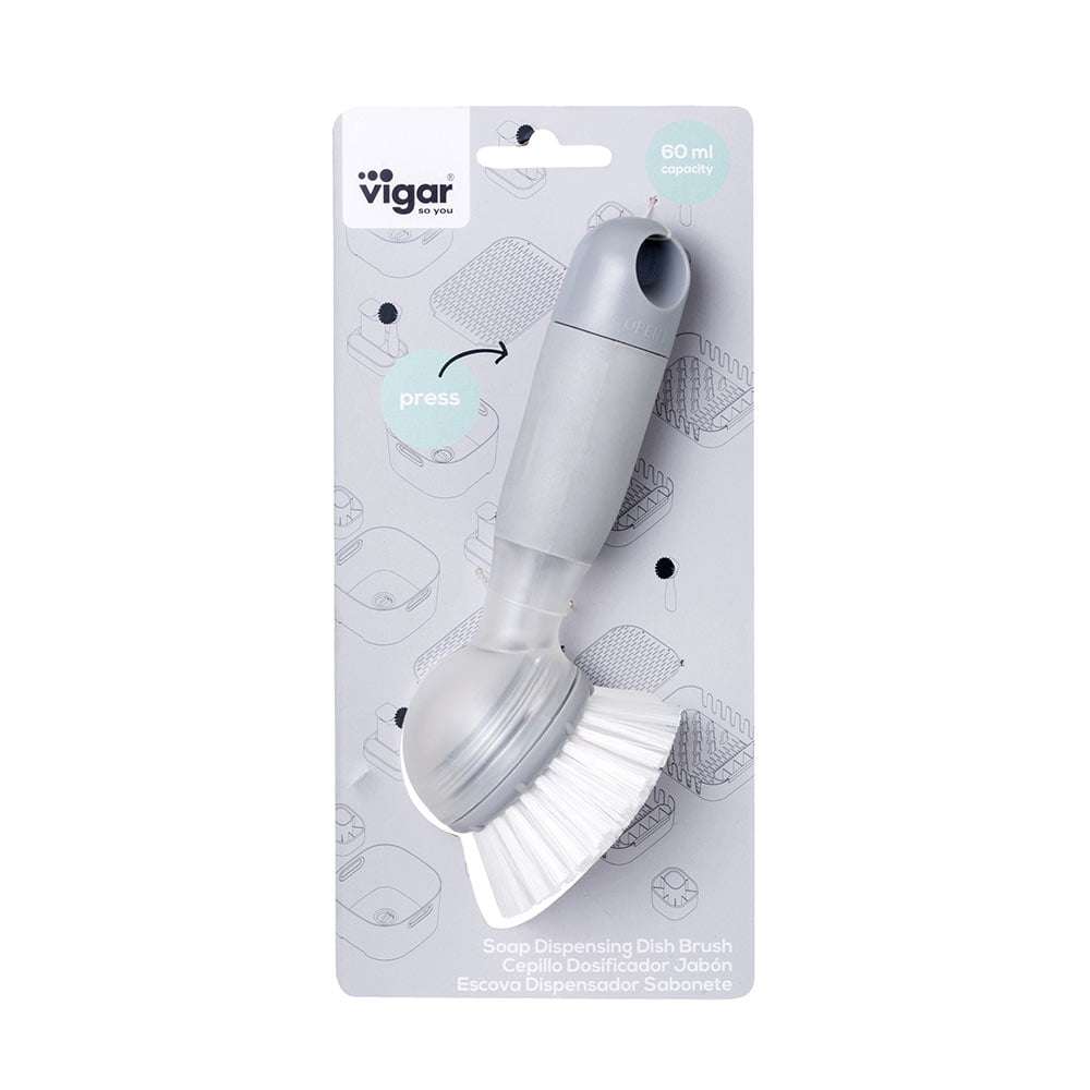Vigar Vigar Rengo Soap Dispensing Grey Dish Brush