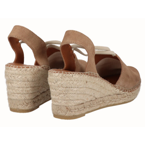 Viguera Alpargata Cuña Media Yute Beig Con Elásticos