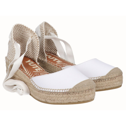 Viguera Alpargata Cuña Media YuteFlex Cintas Blanco