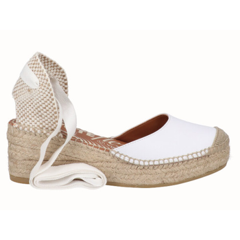 Viguera Alpargata Cuña Media YuteFlex Cintas Blanco