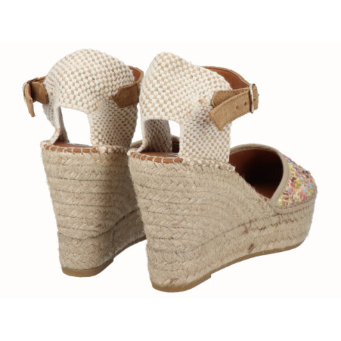Viguera Alpargata Valenciana Cuña Alta Yute Multicolor