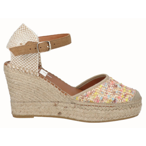 viguera Alpargata Valenciana Cuña Alta Yute Multicolor