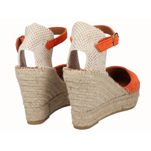 Viguera Alpargata Valenciana Cuña Alta Yute Naranja
