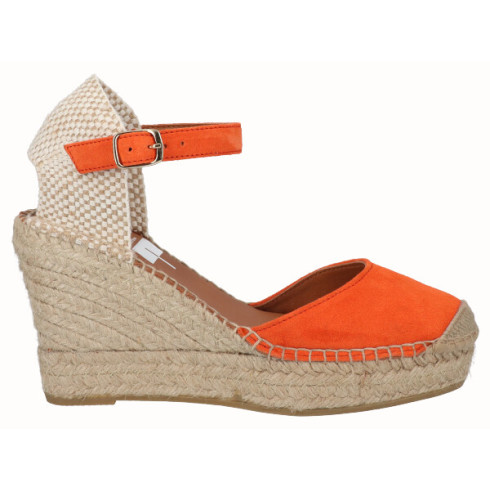 viguera Alpargata Valenciana Cuña Alta Yute Naranja
