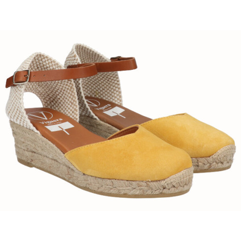 Viguera Alpargata Valenciana Cuña Baja Yute Amarillo