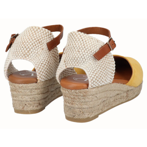 Viguera Alpargata Valenciana Cuña Baja Yute Amarillo