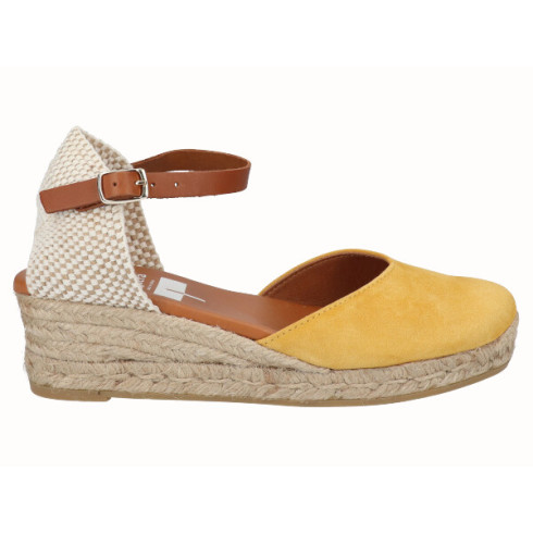Viguera Alpargata Valenciana Cuña Baja Yute Amarillo
