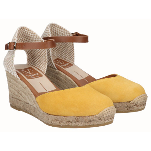 Viguera Alpargata Valenciana Cuña Media Yute Amarillo