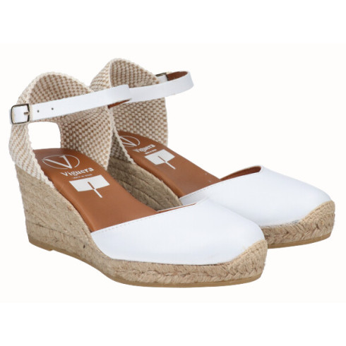 Viguera Alpargata Valenciana Cuña Media Yute Blanco