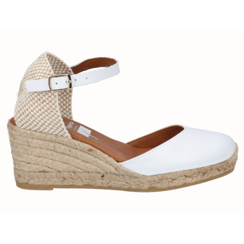viguera Alpargata Valenciana Cuña Media Yute Blanco