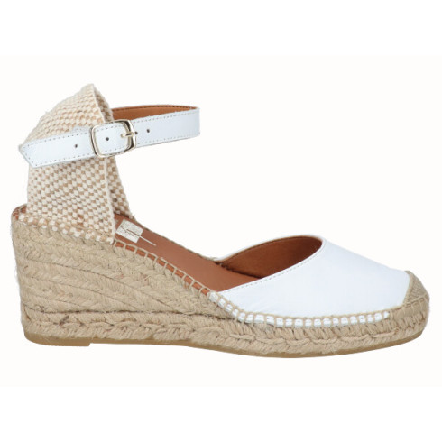 viguera Alpargata Valenciana Cuña Media Yute Blanco
