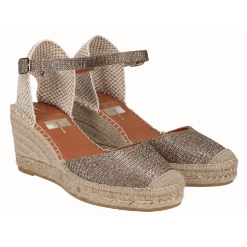 Viguera Alpargata Valenciana Cuña Media Yute Bronce