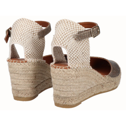 Viguera Alpargata Valenciana Cuña Media Yute Bronce