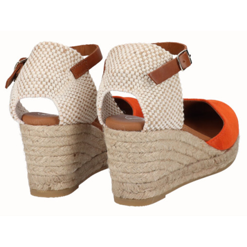 Viguera Alpargata Valenciana Cuña Media Yute Naranja