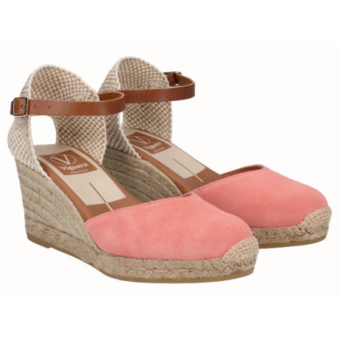 Viguera Alpargata Valenciana Cuña Media Yute Salmon